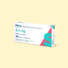 Opakowanie leku Bibloc 2,5 mg, zawierające 30 tabletek powlekanych.