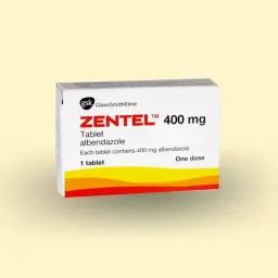 Opakowanie leku Zentel 400 mg, tabletka z albendazolem, jedna dawka.