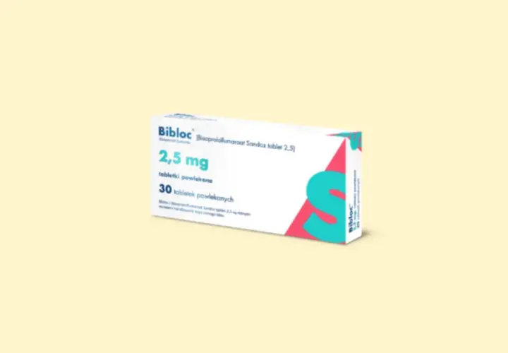 Opakowanie leku Bibloc 2,5 mg, zawierające 30 tabletek powlekanych.