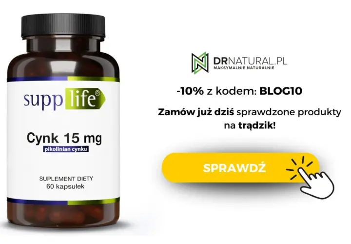 Suplement diety cynk 15 mg od SuppLife, idealny na trądzik. Zamów z kodem BLOG10 i otrzymaj -10%. Sprawdź!