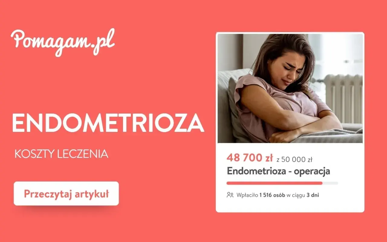 Kobieta cierpiąca na endometriozę. Zbiórka na leczenie: test na endometriozę cena, operacja.