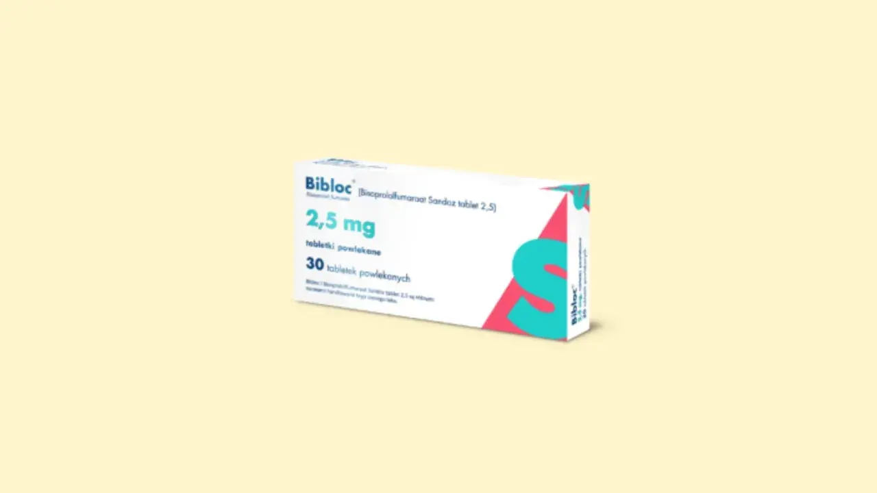 Opakowanie leku Bibloc 2,5 mg, zawierające 30 tabletek powlekanych.
