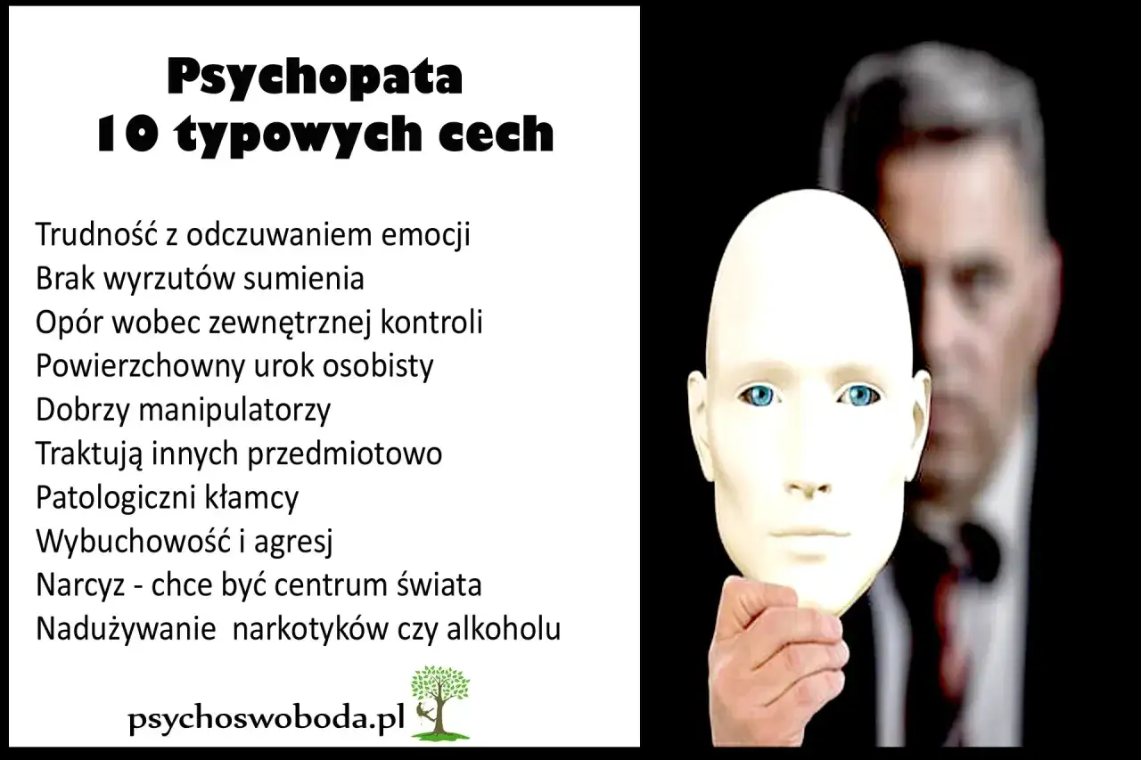 Maska skrywa psychopatę: brak emocji, manipulacja, narcyzm. 10 cech.