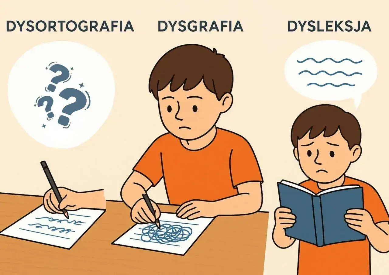 Dzieci zmagają się z dysleksją, dysgrafią (co to?) i dysortografią. Jedno pisze chaotycznie, drugie ma problem z czytaniem, a trzecie z pisownią.